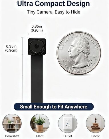 4K Mini WiFi Camera DIY Module, Dual-Band 2.4G/5G Wireless Security Camera, Tiny Hidden Nanny Cam with Motion Detection, Remote Viewing, SD Card Storage for Home, Pet, Office Monitoring in Kuwait