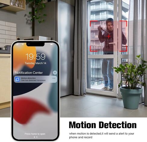 Security Camera WiFi Wireless Phone Charger, Security Cam Motion Activated,HD1080P(Rotate Lens) with 250°Viewing Angle, camaras espias ocultas for Home Office Security(2.4/5G) in Kuwait