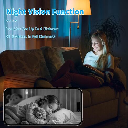 4K Mini Tiny Camera Wireless Security Indoor 2026 Home HD WiFi Small Cameras Nanny Cam Portable Cams for House Pet Office,Motion Detection Night Vision,App Control & SD Storage,Can No Need WiFi Cams in Kuwait