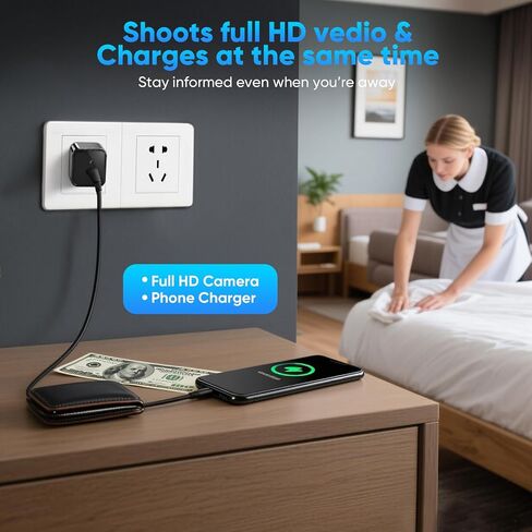 Mini Camera with 64G Card 1080P Small Security Camera Charger with Motion Detection for Indoor (No WiFi) in Kuwait