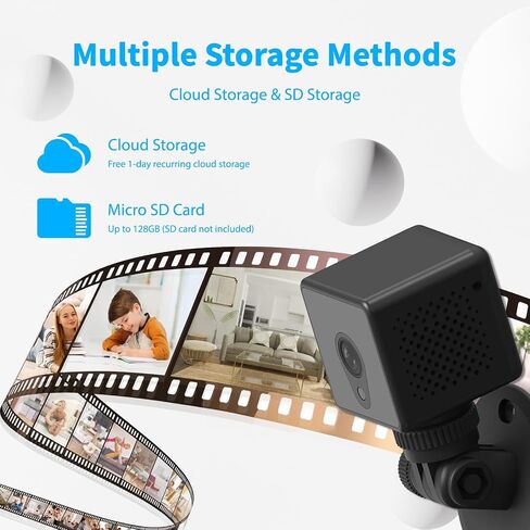 4K Mini Tiny Camera Wireless Security Indoor 2026 Home HD WiFi Small Cameras Nanny Cam Portable Cams for House Pet Office,Motion Detection Night Vision,App Control & SD Storage,Can No Need WiFi Cams in Kuwait