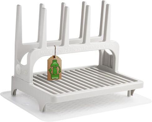 PopYum Gray Space Saving Drying Rack from 100% Recycled Bottles | Space Saving, Made from 100% Recycled Bottles, Countertop, For Baby Bottle, Plastic Bags, Cups, Glass, Tumblers, Compact in Kuwait