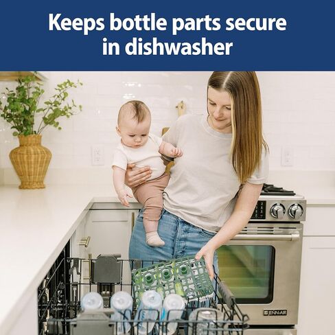 Dr. Brown's Dishwasher Basket for Small Baby Bottle Parts, Pacifiers, and Accessories, Clean, Store and Organize Newborn Essentials, BPA Free, Green (Pack of 2) in Kuwait