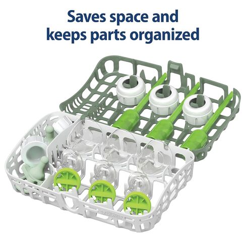 Dr. Brown's Dishwasher Basket for Small Baby Bottle Parts, Pacifiers, and Accessories, Clean, Store and Organize Newborn Essentials, BPA Free, Green (Pack of 2) in Kuwait
