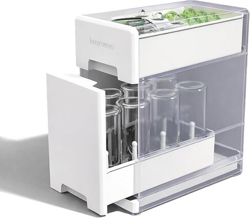 Baby Brezza Covered Drying Rack & Countertop Organizer - Vertical Bottle Storage with Lid - Fits Large 8 Bottle Capacity Plus Accessories to Keep Items Tidy in Kuwait
