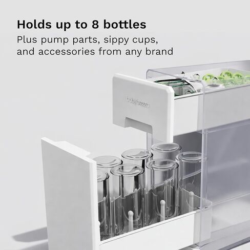 Baby Brezza Covered Drying Rack & Countertop Organizer - Vertical Bottle Storage with Lid - Fits Large 8 Bottle Capacity Plus Accessories to Keep Items Tidy in Kuwait