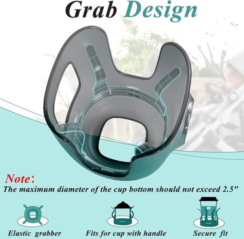 Stroller Cup Holder Fits for UPPAbaby Vista/Vista V2/Vista V3/Cruz/Cruz V2/Minu/Minu V2/Minu Duo, Securely Hold The Cup, Quick Attachment, Folds with Stroller, Drinking On The Go,Grey in Kuwait