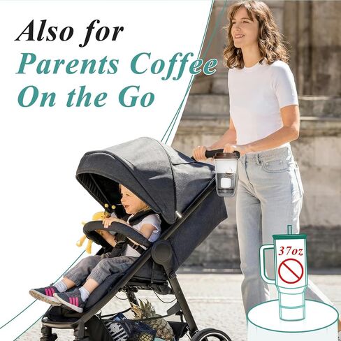 Stroller Cup Holder Fits for UPPAbaby Vista/Vista V2/Vista V3/Cruz/Cruz V2/Minu/Minu V2/Minu Duo, Securely Hold The Cup, Quick Attachment, Folds with Stroller, Drinking On The Go,Grey in Kuwait