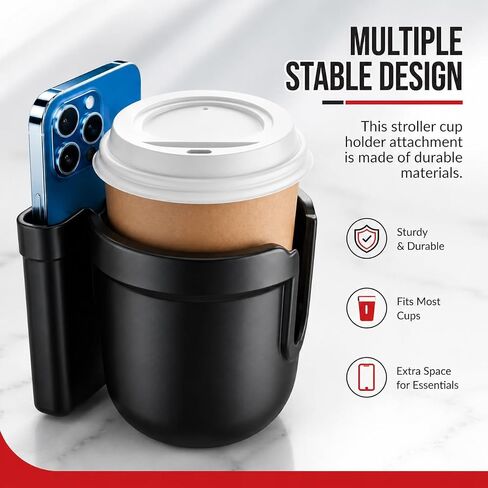 Cup and Phone Holder Only Compatible with Doona Stroller Car Seat All-in-One Travel System – Hook-On Attachment in Kuwait