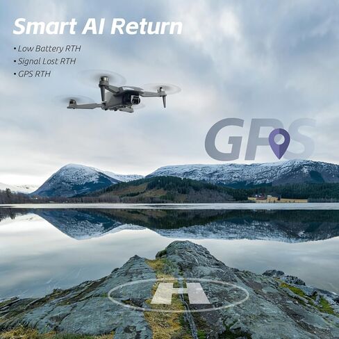 GPS Drone with EIS 4K Camera for Adults , RC Drones with 4.5 inch HD Screen on Controller, Auto Return, 3 Batteries for 90 min Flight Time, 3280 FT Long Control Range Transmission, Circle Fly and Follow Me Mode, Foldable Quadcopter for Beginner Gifts Toy, in Kuwait