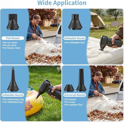 Electric Air Duster 8000mAh LED Display Turbo Blower | Compressed Air Duster Alternative. 150000RPM Brushless Motor, 5-in-1 Kit for PC, Keyboard, Car, Outdoor in Kuwait