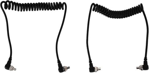 Flash Sync Cable, Durable High Speed Spring, PC Male to Male Sync Cord, with Reinforced Sleeve Black 2Pcs, for Professio in Kuwait