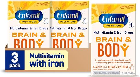 Enfamil Baby Vitamins Enfamil Poly-Vi-Sol 8 Multi-Vitamins & Iron Supplement Drops for Infants & Toddlers, Supports Growth & Development, 50 mL Dropper Bottle in Saudi Arabia