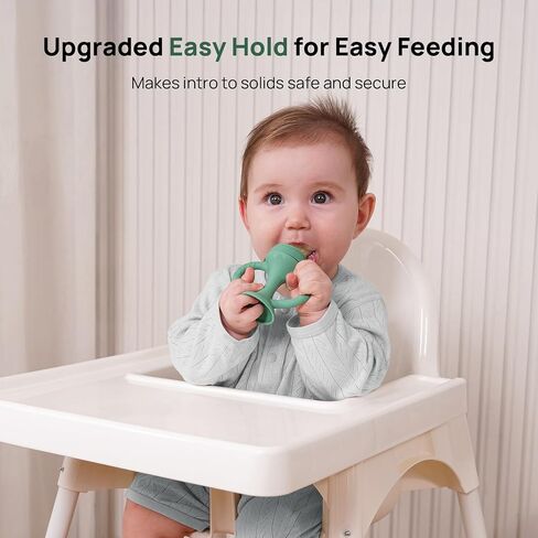 Papablic Easyhold Baby Fruit Food Feeder, Teething Relief Pacifier & Frozen Teether, BPA-Free Silicone Breastmilk Popsicle Molds, Summer Travel Essentials for Infants 4-12 Months in Kuwait