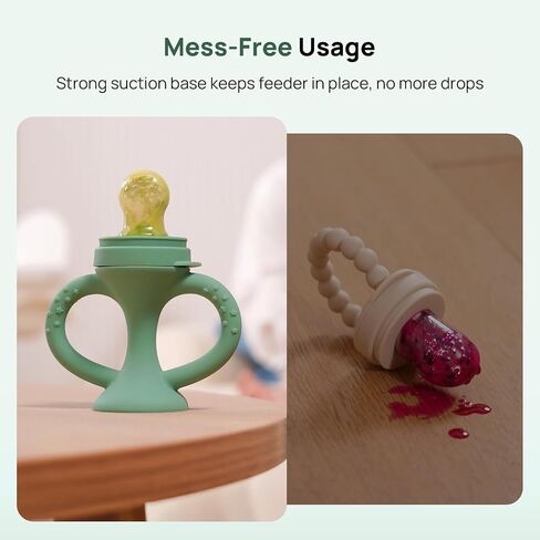 Papablic Easyhold Baby Fruit Food Feeder, Teething Relief Pacifier & Frozen Teether, BPA-Free Silicone Breastmilk Popsicle Molds, Summer Travel Essentials for Infants 4-12 Months in Kuwait