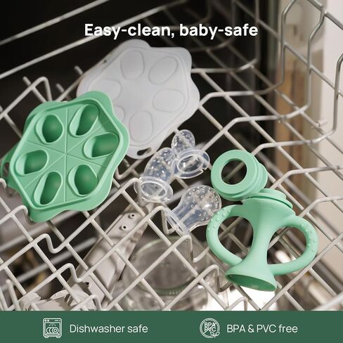 Papablic Easyhold Baby Fruit Food Feeder, Teething Relief Pacifier & Frozen Teether, BPA-Free Silicone Breastmilk Popsicle Molds, Summer Travel Essentials for Infants 4-12 Months in Kuwait