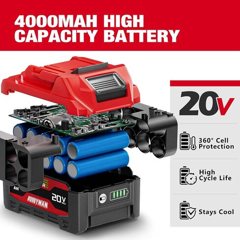 Alloyman Cordless Impact Wrench, 1475Ft-lbs (2000N.m) 1/2 High Torque Brushless Impact Gun, 20V Power Impact Driver, 4000mAh Battery,3 Sockets, Brushless Motor Variable Speeds for Car/Truck RV/Mower in Saudi Arabia