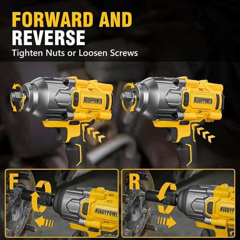 ALLOYPOWER Cordless Brushless Impact Wrench, 1500 ft-lbs (2000N.m), 1/2 High Torque power impact gun, 3-Mode Speed, 2*4000mAh Battery, 3 Sockets, Electric Impact Wrench Set for Car Tire Truck RV Mower in Saudi Arabia