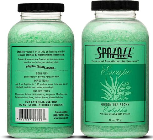 Spazazz SPZ-109 Escape Aromatherapy Crystals Container, 22-Ounce, Green Tea Peony Enlighten in Kuwait