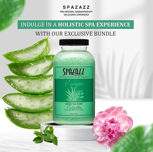 Spazazz SPZ-109 Escape Aromatherapy Crystals Container, 22-Ounce, Green Tea Peony Enlighten in Kuwait