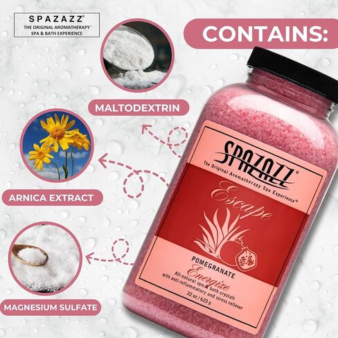 Spazazz SPZ-261 Escape Aromatherapy Crystals Container, 22-Ounce, Pomegranate Energize in Kuwait