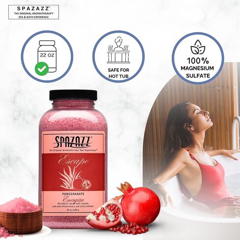 Spazazz SPZ-261 Escape Aromatherapy Crystals Container, 22-Ounce, Pomegranate Energize in Kuwait