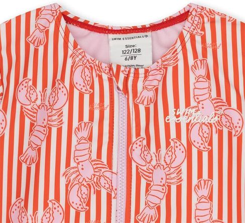 Swim Essentials UV Swimsuit Girls with Long Sleeves - Red - Lobster Bay in Kuwait