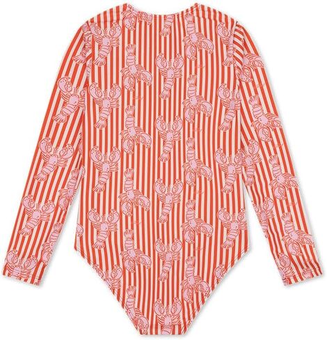 Swim Essentials UV Swimsuit Girls with Long Sleeves - Red - Lobster Bay in Kuwait