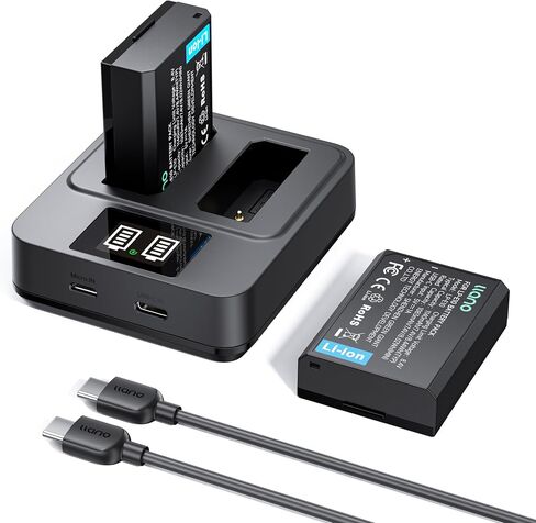 llano 2-Pack LP-E10 Batteries & 20W Fast Charger Set - for Canon EOS T7 T6 T5 T3, EOS 1100D 1200D 1300D 1500D 2000D 3000D 4000D, Kiss X50 X70 X80 X90 - Real Capacity, USB-C Fast Charging in Kuwait