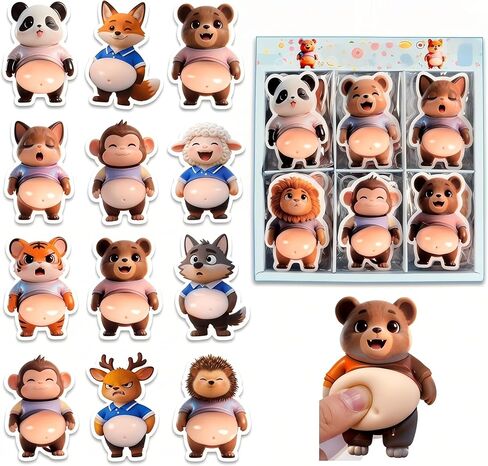 30Pcs Squishy Animal Anti-Collision Stickers Silicone Stress Relief Bump Pads for Car Phone Door Furniture in Kuwait