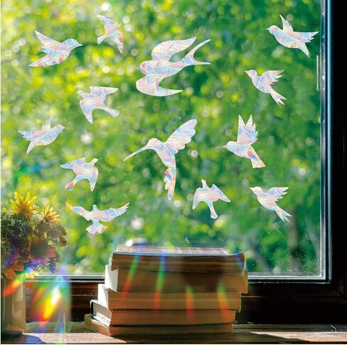 39 PCS Bird Window Strike Prevention Decals, Anti-Collision Window Stickers, Window Clings for Birds, Bird Decals to Prevent Birds from Hitting Windows, Glass Door Bird Safety Stickers in Kuwait