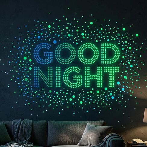 JJUNW 800 Pcs Glow in The Dark Stars for Ceiling, 3D Ceiling Stars Green and Sky Blue Glowing Wall Round Decor Stickers, Shining Decor Stickers for Bedding Room Birthday Gift in Kuwait
