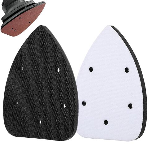 2Pcs Mouse Detail Sanding Interface Pad Hook and Loop, Triangle 5 Holes Sanding Pad, Foam Interface Mouse Sander Sandpaper Backing Pads for for Detail Sander Woodworking, 140mm*100mm in Kuwait