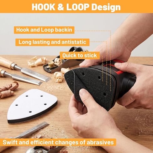 2Pcs Mouse Detail Sanding Interface Pad Hook and Loop, Triangle 5 Holes Sanding Pad, Foam Interface Mouse Sander Sandpaper Backing Pads for for Detail Sander Woodworking, 140mm*100mm in Kuwait
