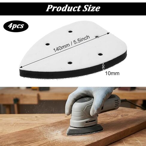 4 Pcs Mouse Sander Pads, 5 Holes Foam Sanding Pads for Orbital Sander Soft Density Sponge Interface Sanding Pad for Detail Sander Woodworking in Kuwait
