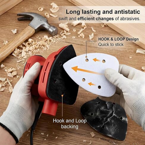 4 Pcs Mouse Sander Pads, 5 Holes Foam Sanding Pads for Orbital Sander Soft Density Sponge Interface Sanding Pad for Detail Sander Woodworking in Kuwait