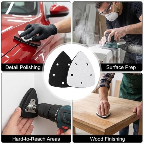 4 Pcs Mouse Sander Pads, 5 Holes Foam Sanding Pads for Orbital Sander Soft Density Sponge Interface Sanding Pad for Detail Sander Woodworking in Kuwait