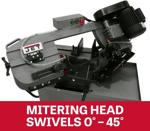 JET 7" x 10-1/2" Metal Cutting Mitering Horizontal/Vertical Band Saw, 1 HP, 115/230V 1Ph (HVBS-710S) in Kuwait