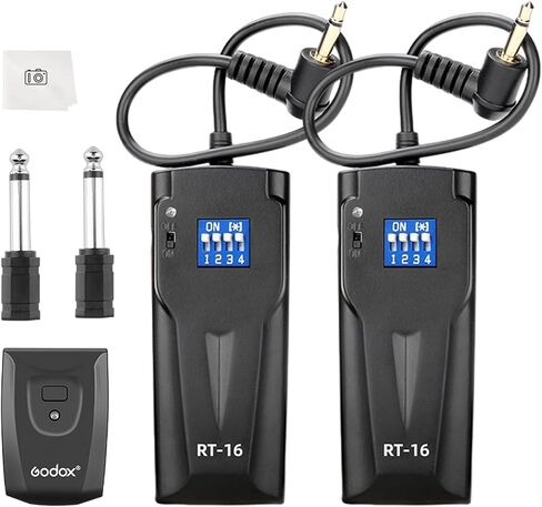 Godox RT-16 Wireless Flash Trigger Kit,3 in 1 Transmitter with Receiver for Studio Strobe Flash Photography,433MHz 16 Channels Trigger Compatible with Canon Nikon Sony Fujifilm Olympus Pentax Camera in Kuwait