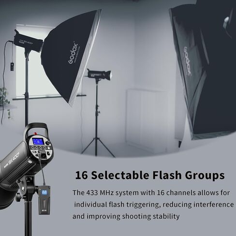 Godox RT-16 Wireless Flash Trigger Kit,3 in 1 Transmitter with Receiver for Studio Strobe Flash Photography,433MHz 16 Channels Trigger Compatible with Canon Nikon Sony Fujifilm Olympus Pentax Camera in Kuwait