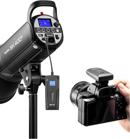 Godox RT-16 Wireless Flash Trigger Kit,3 in 1 Transmitter with Receiver for Studio Strobe Flash Photography,433MHz 16 Channels Trigger Compatible with Canon Nikon Sony Fujifilm Olympus Pentax Camera in Kuwait