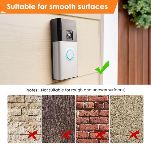 LOCKA Adhesive Mount for Ring/Other Battery Doorbell (2024 Release), No Drilling Camera Door Mounting Holder Bracket Accessories for Apartments Office Houses in Kuwait