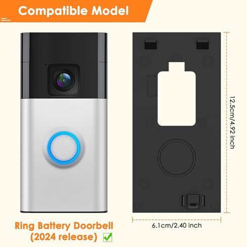 LOCKA Adhesive Mount for Ring/Other Battery Doorbell (2024 Release), No Drilling Camera Door Mounting Holder Bracket Accessories for Apartments Office Houses in Saudi Arabia