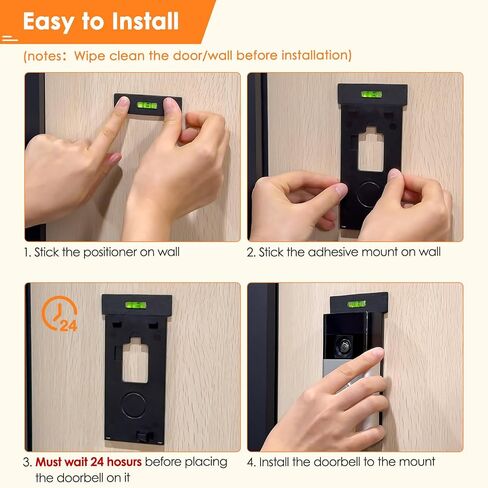 LOCKA Adhesive Mount for Ring/Other Battery Doorbell (2024 Release), No Drilling Camera Door Mounting Holder Bracket Accessories for Apartments Office Houses in Saudi Arabia
