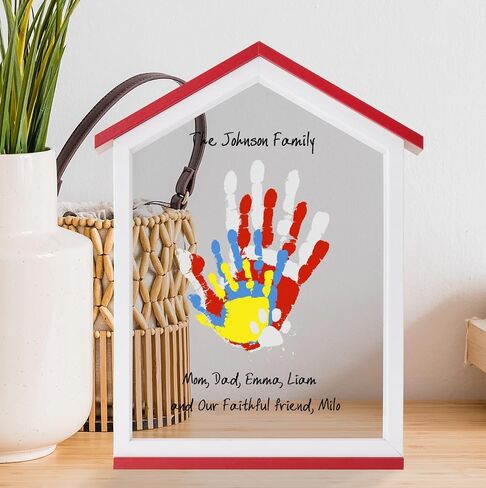 CHERRY CHEERS Exclusive House Shaped Family Handprint Kit; Unique DIY Keepsake, Complete Set, Meaningful Gift for Home Decor, Family Craft & Memory Making in Saudi Arabia