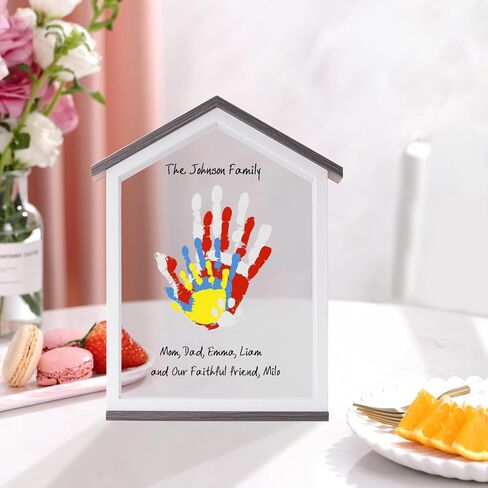 CHERRY CHEERS Exclusive House Shaped Family Handprint Kit; Unique DIY Keepsake, Complete Set, Meaningful Gift for Home Decor, Family Craft & Memory Making, Wall Art in Kuwait