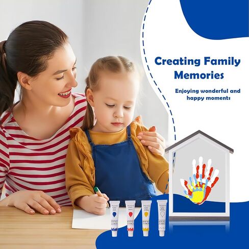 CHERRY CHEERS Exclusive House Shaped Family Handprint Kit; Unique DIY Keepsake, Complete Set, Meaningful Gift for Home Decor, Family Craft & Memory Making, Wall Art in Kuwait