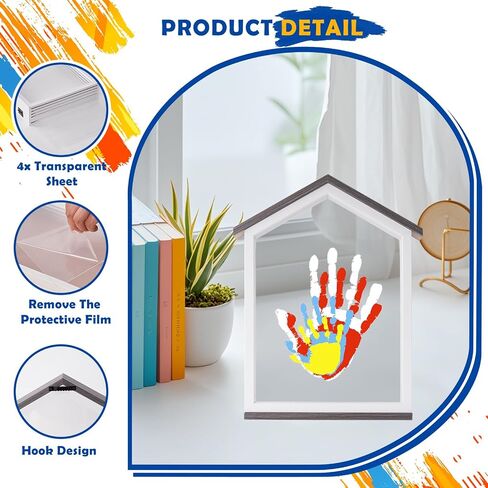 CHERRY CHEERS Exclusive House Shaped Family Handprint Kit; Unique DIY Keepsake, Complete Set, Meaningful Gift for Home Decor, Family Craft & Memory Making, Wall Art in Kuwait