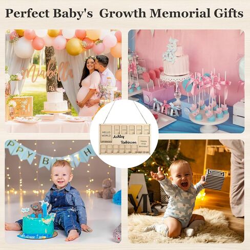 My First Year Photo Frame & Board - Personalized Baby Milestone Keepsake | 12 Month Photo Display from Newborn to 1st Birthday |Nursery Wall Art& Gift for Girls, Boys, New Parents & Grandparents in Kuwait