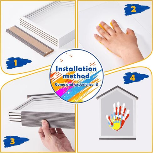 CHERRY CHEERS Exclusive House Shaped Family Handprint Kit; Unique DIY Keepsake, Complete Set, Meaningful Gift for Home Decor, Family Craft & Memory Making, Wall Art in Kuwait